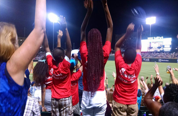Kids at a Knights game with Quality Custom Distribution